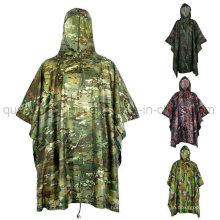 Capa de chuva OEM de camuflagem de caça em PVC Poncho Capa de chuva impermeável